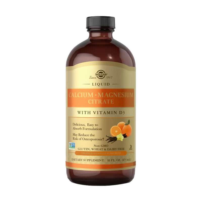 Кальцій, магній, вітамін Д3 Solgar Calcium Magnesium Vitamin D3 зі смаком апельсину та ванілі, у рідині, 473 мл